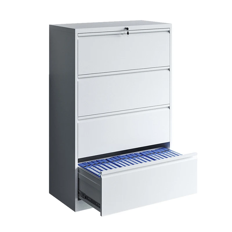 Vertical anti-tilt system Wide Drawer File Cabinet Lateral cabinet Metal 4 layer Filing Cabinet