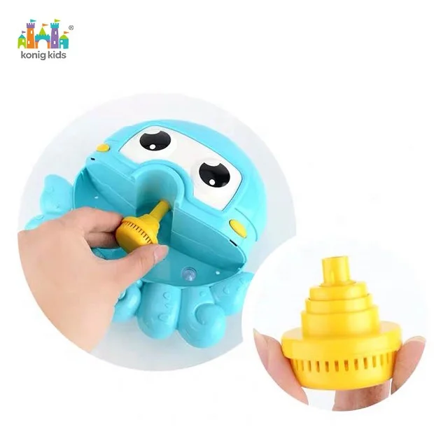 Konig Kids Summer Bathtub Toys Plastic Music Octopus Bubble Maker Bubble Baby Bathing Toy