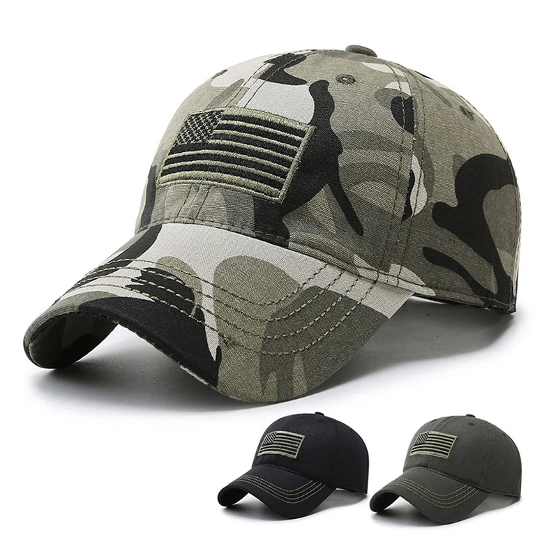 European and American hot products camouflage baseball caps US flag embroidery casual hat United States caps
