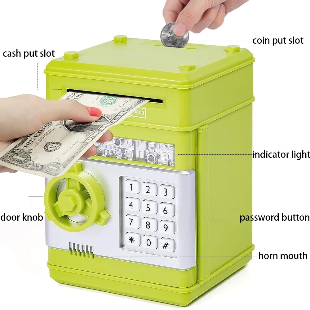 Money bank Cash Coin Can ATM Electronic digital piggy bank cartoon toy password piggy bank toys for kids