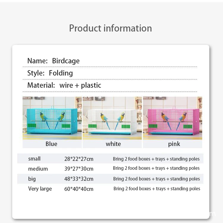 Wholesale quail parrot bird cage with feeder metal pet cage bird iron cage