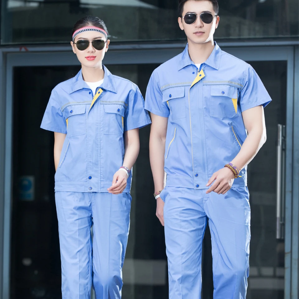 2023 High quality short sleeve working clothes for men and women uniforms_workwear