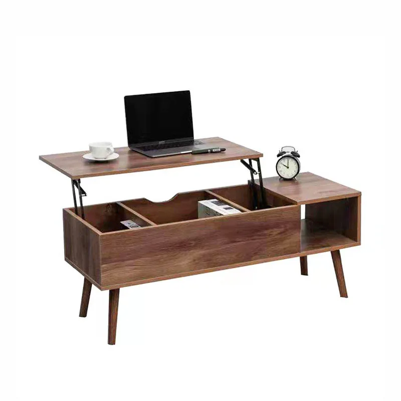 Midcentury vintage room antique lift top height adjustable coffee table with hidden compartment storage