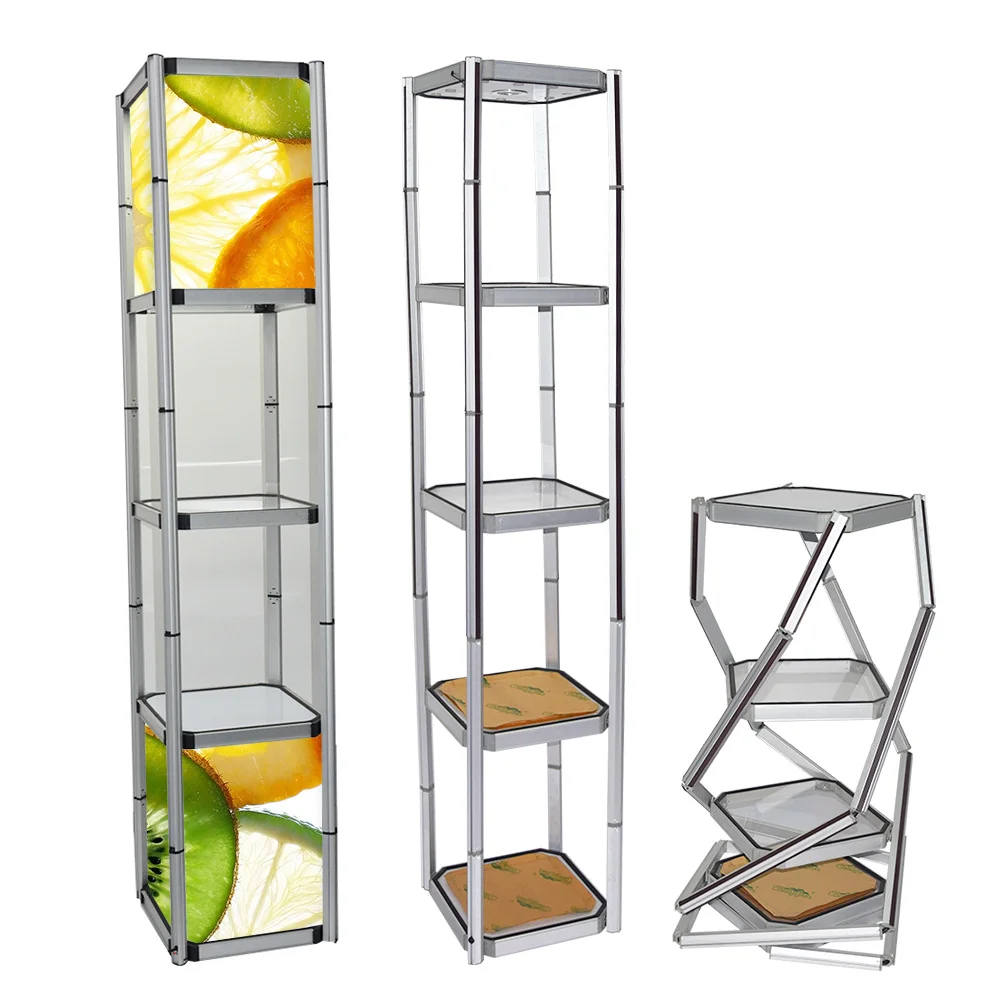 2 Layers Twisted Tower Showcase Display Stand Rotate Display for Exhibition Trade Show