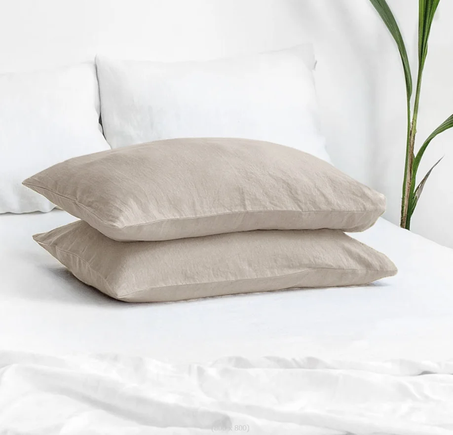 Wholesale 30x18 Inches Wine Red French Natural Breathable Cooling Washed Linen Pillow Cases for Hotel Bedroom