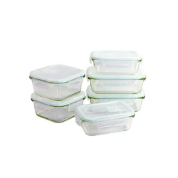 Eco Friendly Glassware Glass Food Storage Container No Leaking Food Storage Containers with Airtight Lids