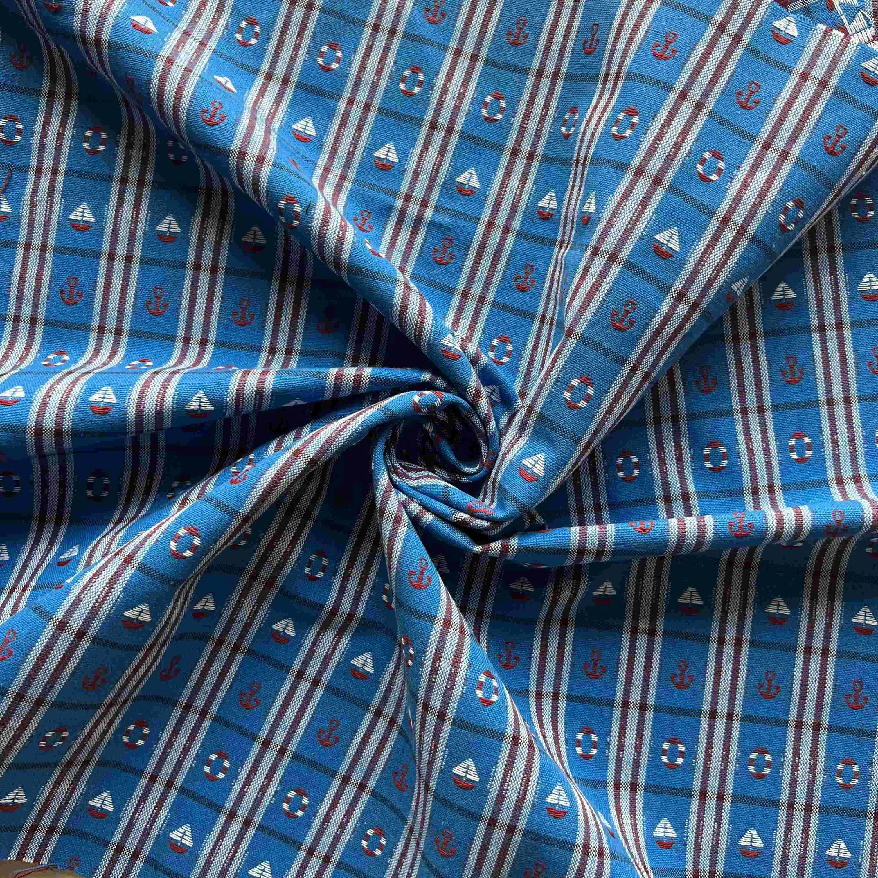 Fashion wholesale price British style stripe woven jacquard blend 60 polyester 40 cotton fabric for clothing