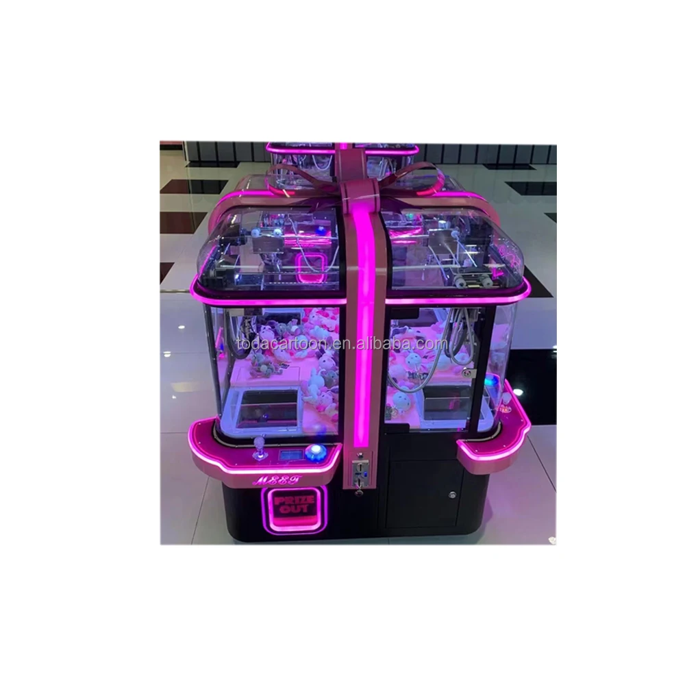 Toda coin operated arcade 4 players plush toys big claw machine cube toy claw machine claw machine