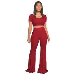 HJ ZSE23 20% скидка 2021 женские сексуальные костюмы короткий топ и короткий рукав подходящая одежда из двух частей женские брюки новейшие комплекты