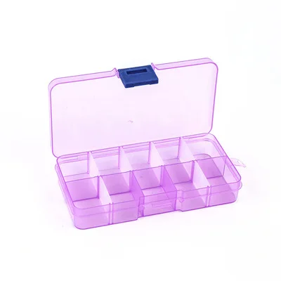 10 Grid Plastic Transparent Storage Box Jewelry Manicure Container Detachable Storage Box Nail Tool Storage Box