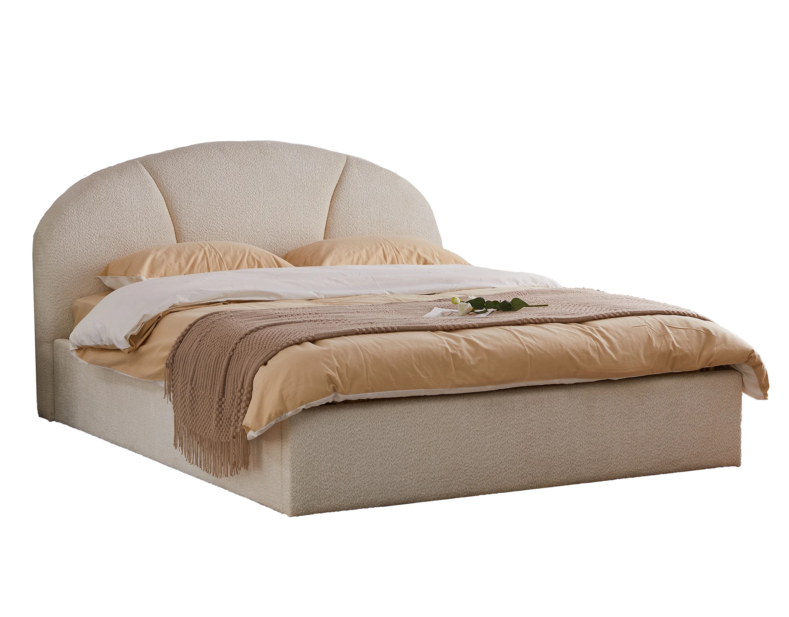 Nordic Luxury King Queen Double Full Size Bed Frame Gas lift Low Platform Marshmallow cloud Tufted Storage  Bed Frame
