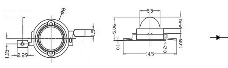 Factory price Invisible light 1064nm IR LED high power infrared LED 1 watt ir 1064nm 1064 nm 1060nm 1070nm led