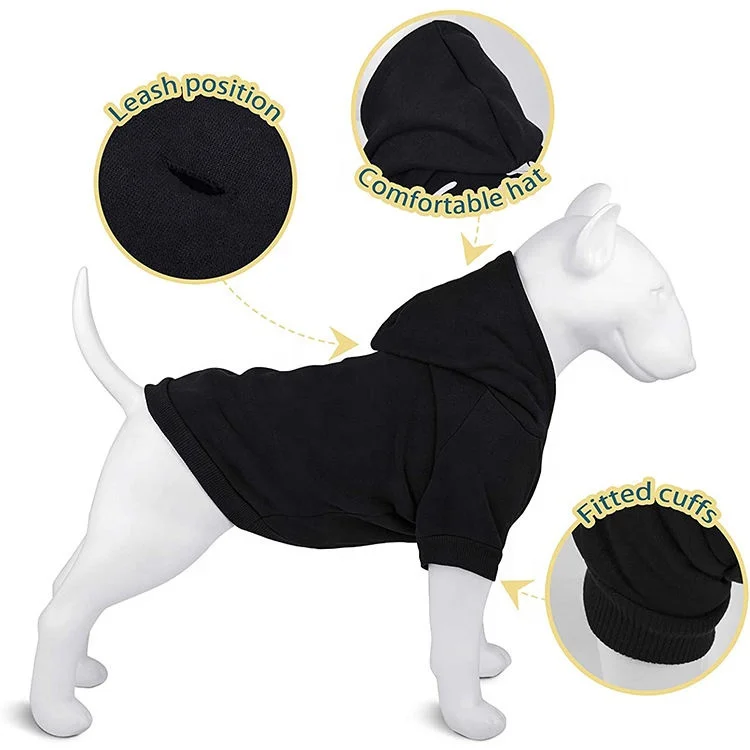 Blank Dog Clothes Sweater Wholesale Winter Comfortable 100% Cotton Warm Dogs Cloth Pet Multi Color Hoodie Custom Logo