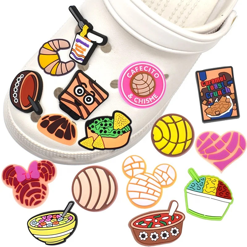 Croc Shoe Charms concha caramel toast crunch breakfast cereals cinnamon rubber croc shoe charms