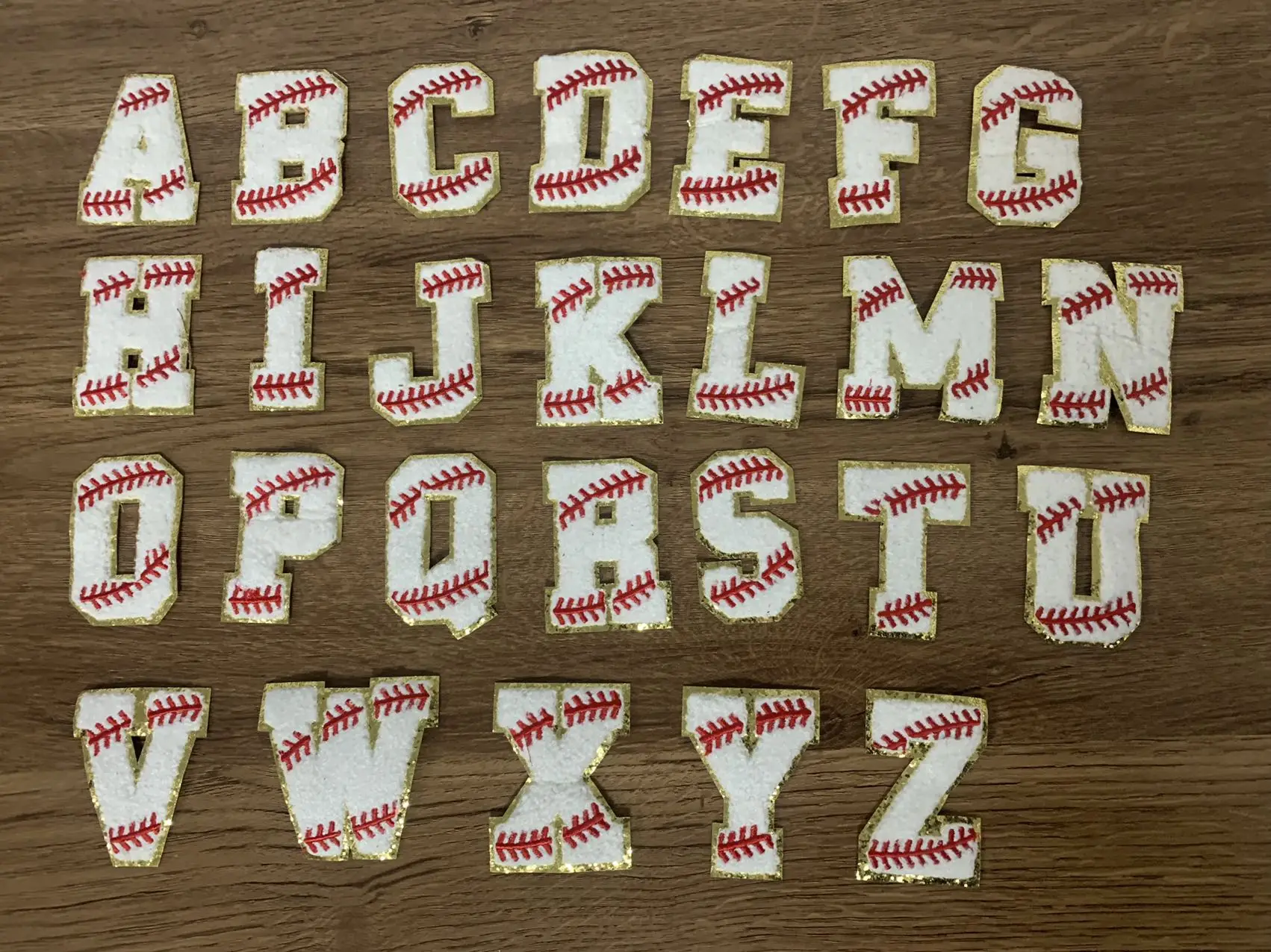 Baseball Softball Stitch Chenille Letter Patch 2.75 Inches A-Z 0-9 Numbers Iron On Applique Clothing Bag Hat Art Craft patch