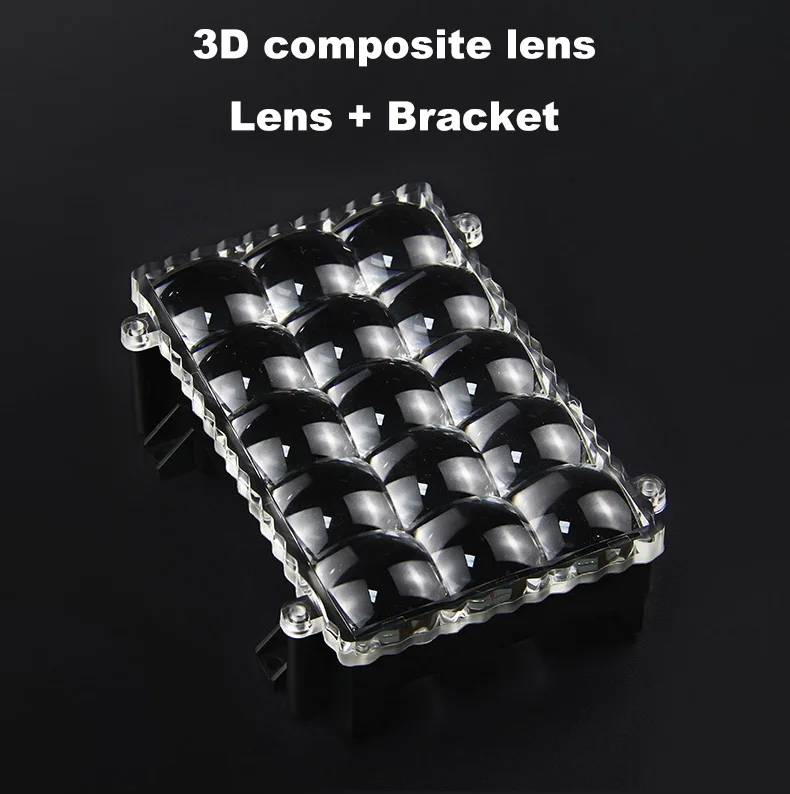 PMMA plastic optical lens designed for a 5.5-inch 3D printer array incorporating a 3x5 cell pattern in the module lens
