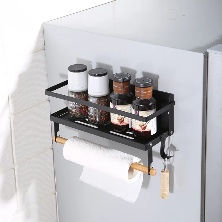 
Magnetic Suction Kitchen Organizer Shelf/Stainless Steel Kitchen Seasoning Shelf/No Hole Installation Wall Shelves For Kitchen 
