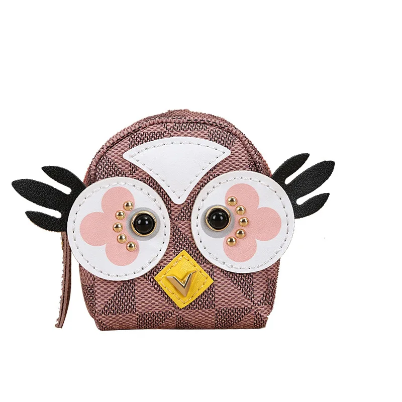 New mini PU Coin purse Owl Gift Coin Bag Key chain pendante Mobile phone headphone storage bag accessories