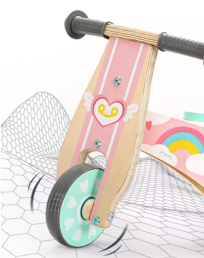 Unicorn Toy for 3-7 Year Olds Non-Pedal Anti-Rollover Balance Wooden Sliding Bike for Infants and Toddlers