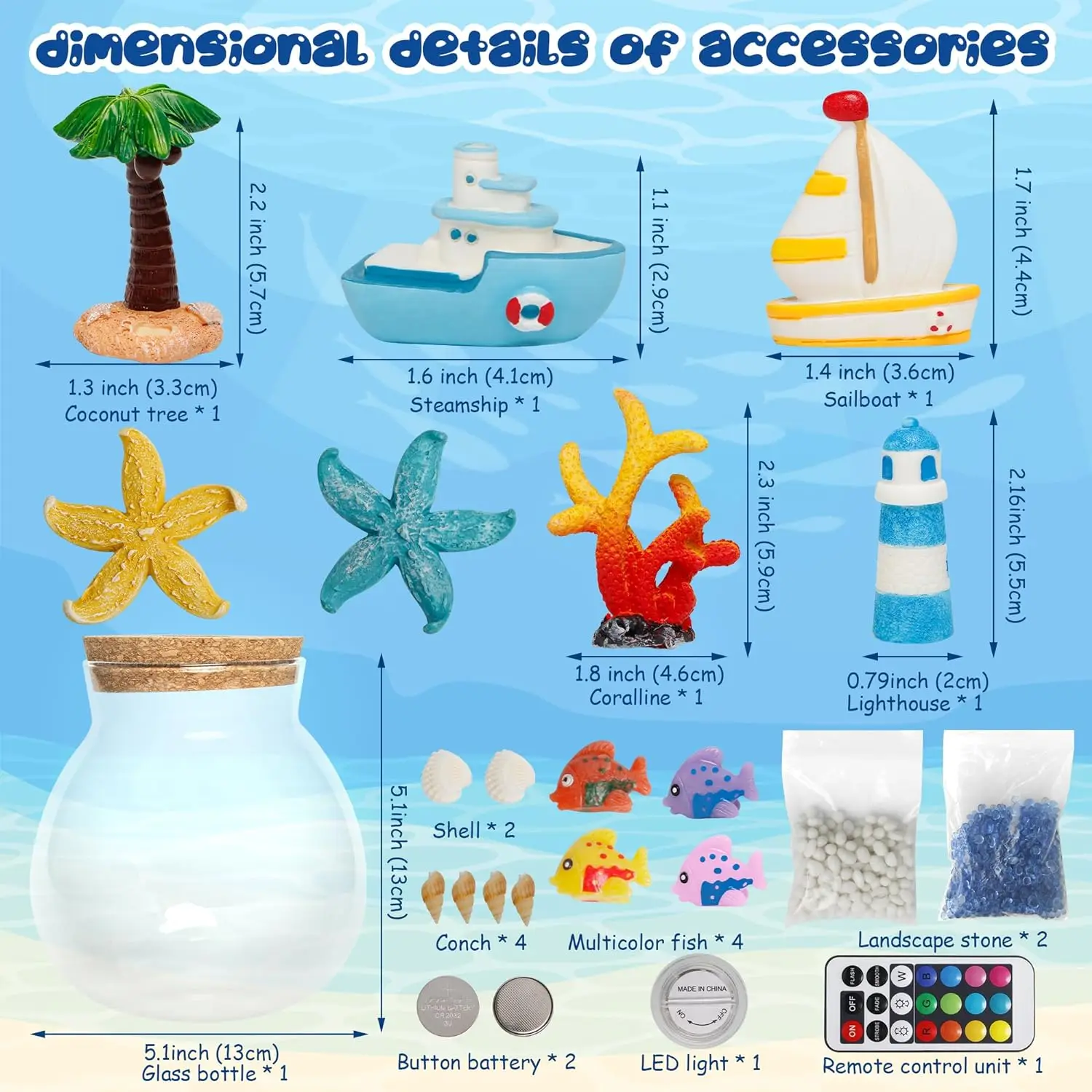 New Arrival DIY Ocean Terrarium  Art&Craft Kit for Kids Best Gifts for Kids to DIY Their Own Night Light