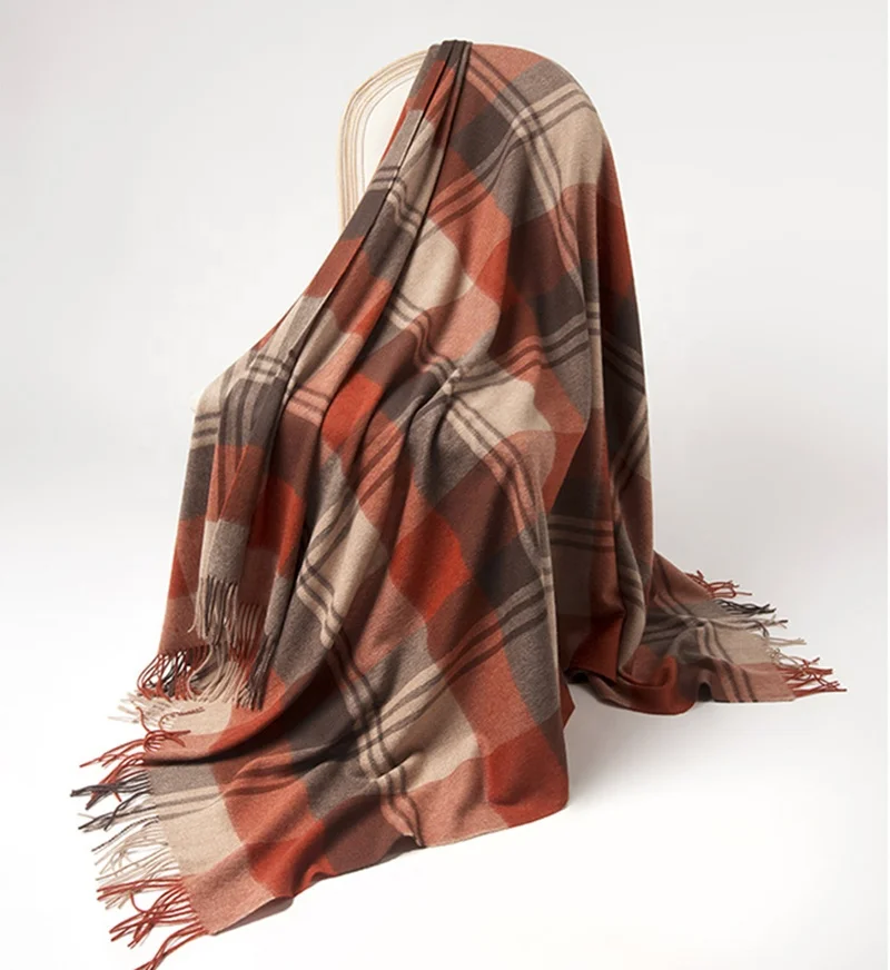 Wholesale Inner Mongolian Pure WOOL Throw Blanket Winter Luxury Travel Home Woven Blankets & Throws