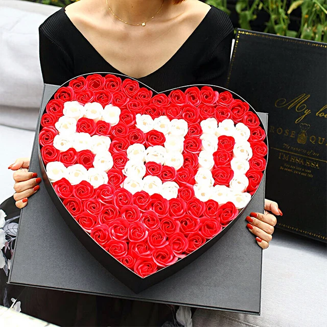 
Ammy Custom Color Handmade Valentine Day Wedding Gift Rose Flower Heart Shaped Foam Rose Heart 