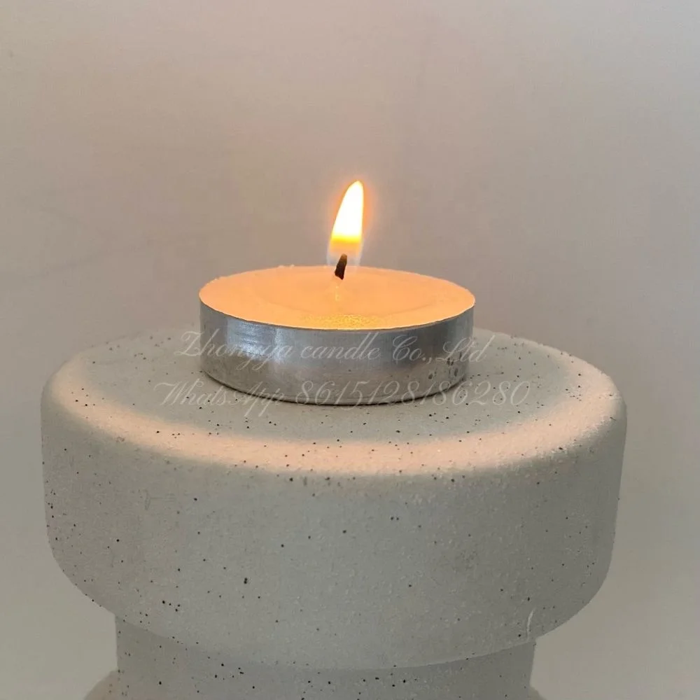 European market baptism candles cemetery candle paraffin wax smokeless pressed tealight candles on hot sale