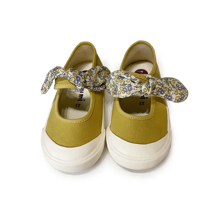 Solid color Daily Home Soft Sole Comfortable Low-top Canvas Outdoor flat Formal Girls Party Kids Dress Shoes Child