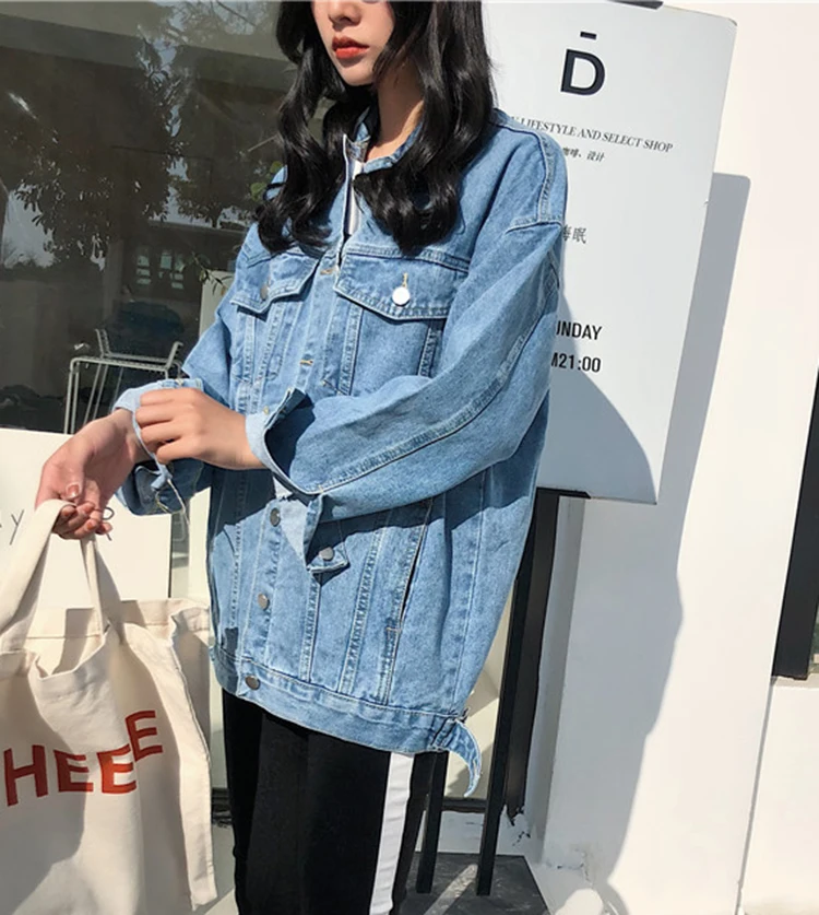 Custom design logo High Quality Jean jacket Denim Casual Plain Jackets For Women