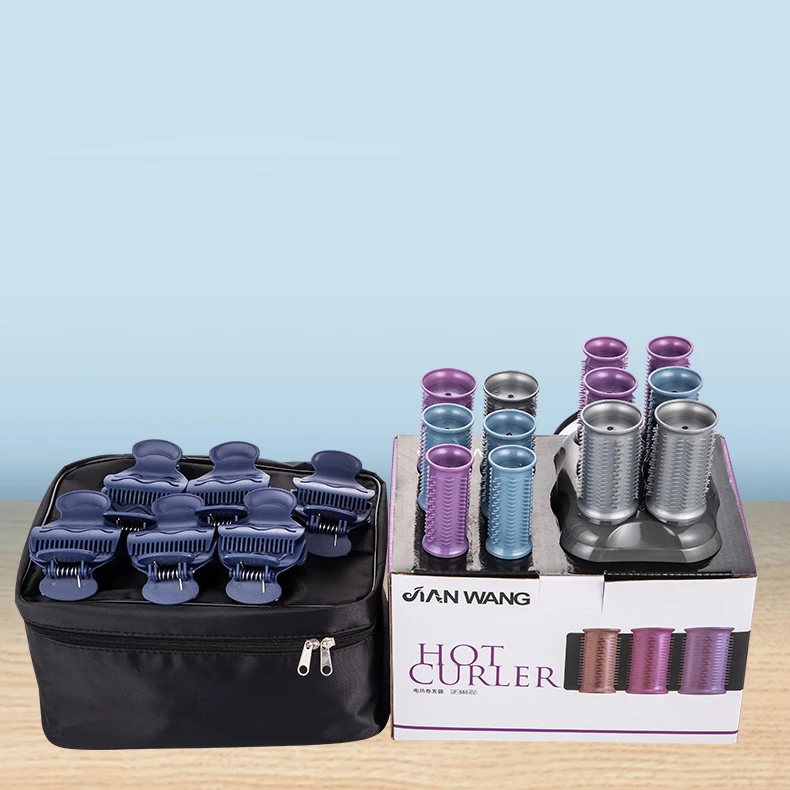 Electric curling iron heating mini hot cordless wireless hair curlers rollers automatic set with clips machine rizador de pelo