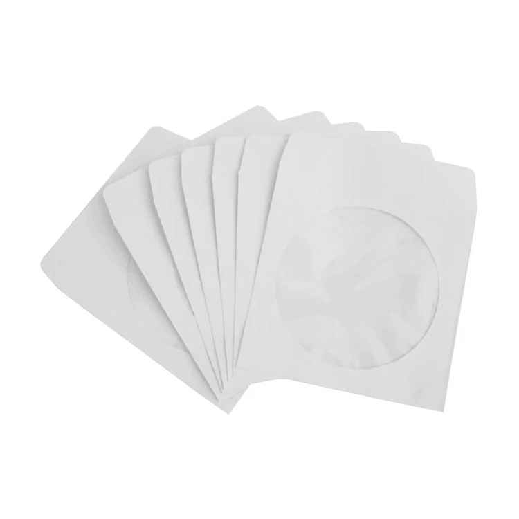 CD/DVD Paper Sleeve Envelopes Paper Storage Envelope Sleeves Heavy-Duty Paper and Clear Plastic Window Multi-Color