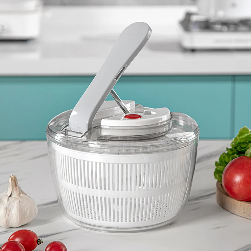 3 In 1 Progressive Salad Spinner Kitchen Manual Vegetable Fruit Washing Basket Household Hand Pressing Vegetable Dehydrator