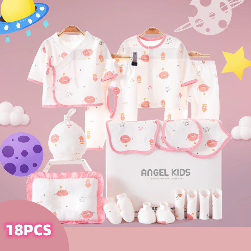 18 To 24 Pcs Newborn 100 Cotton Jumpsuit Romper Gift Box Kit First Laying Set Baby Clothes Baby Boy Clothes 0-3 Months