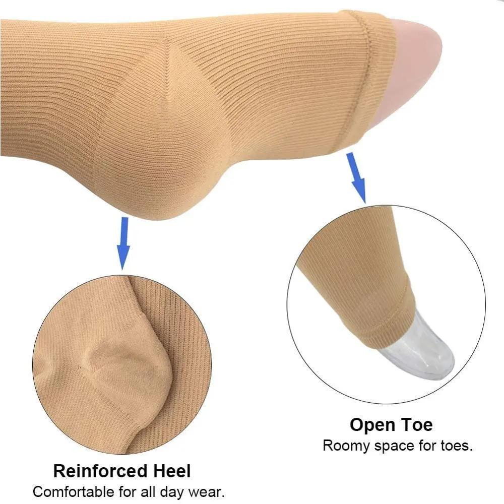 anti embolism stockings medical compression open toe varicose vein socks with zipper