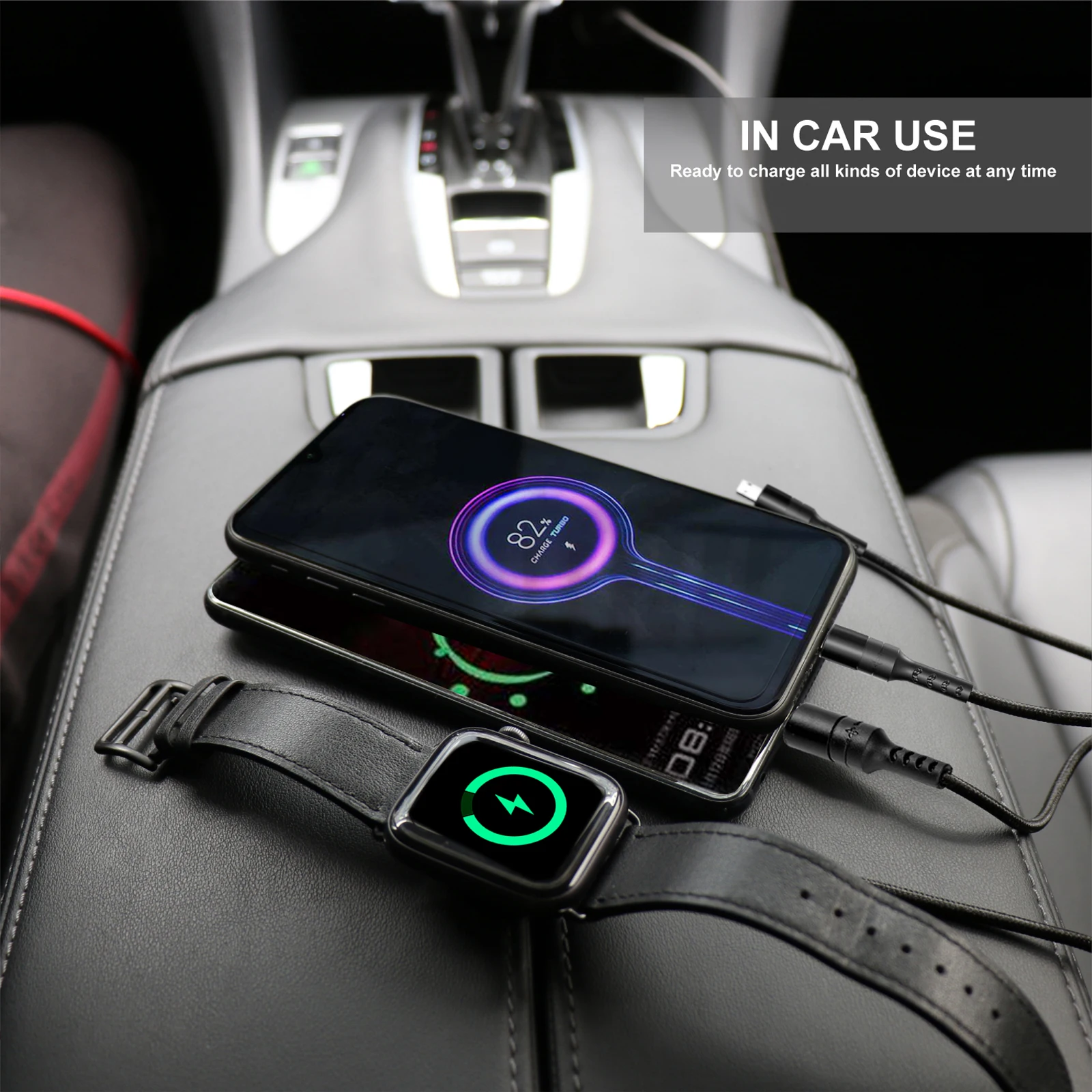 4 in 1 iWatch Charger cable for apple Watch Lighting USB-C & Micro USB