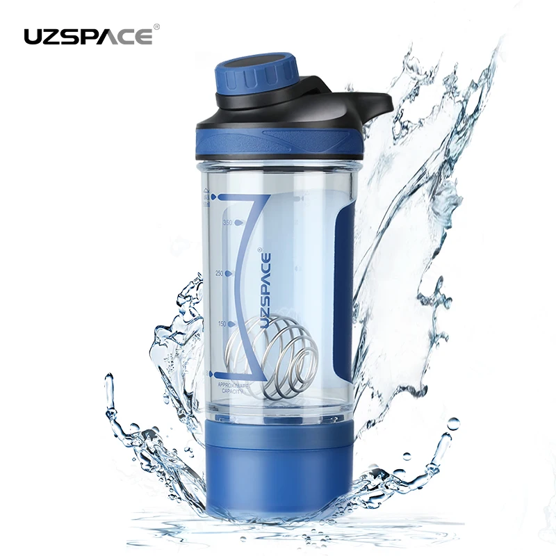 Hot sale reusable drinking cups 17 oz 500ml Shaker Water Bottle with metal balls tumbler with lid
