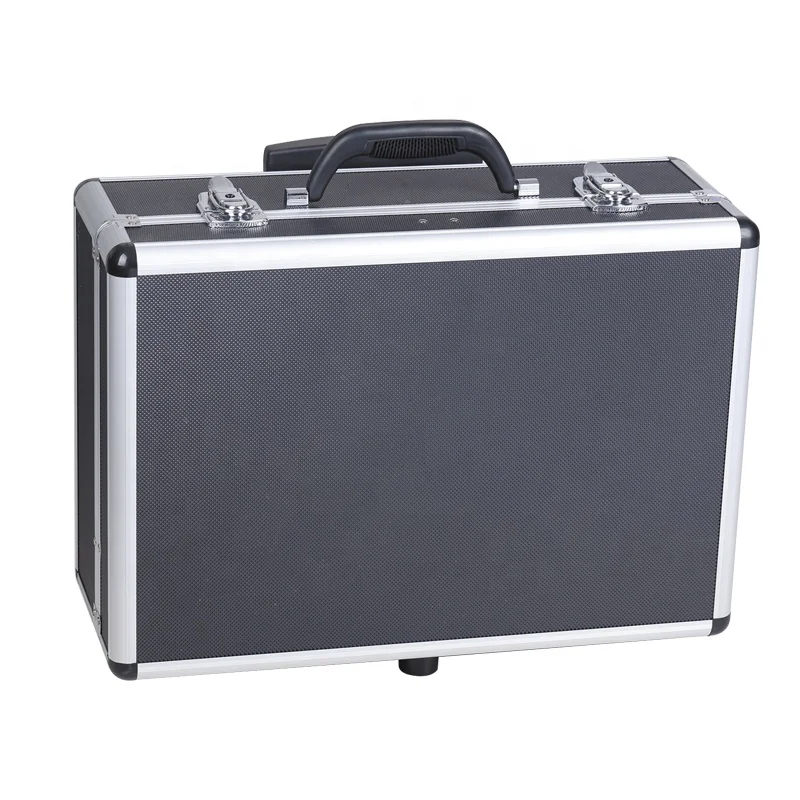 Free Size Carrying Black Tool Boxes 48X33.5X18.5cm Empty Portable Aluminum Hand Tool Box