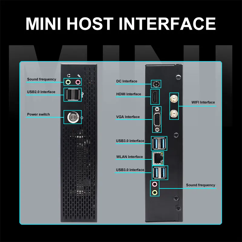 High Performance I3 I5 I7 CPU  Desktop Computer Mini Pc Fanless Gaming Mini Pc For Office