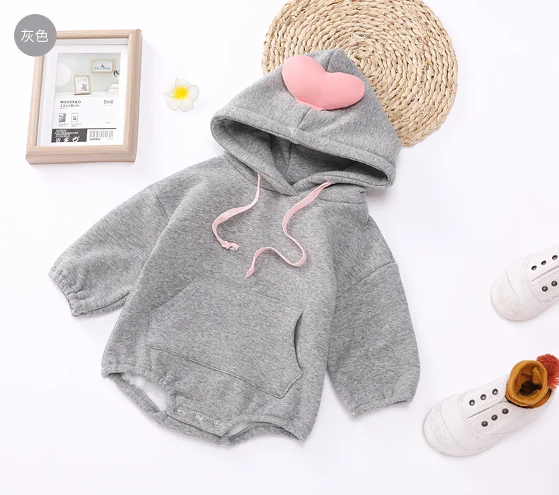 
Newborn Unisex Baby Romper Hoodie Cartoon Rabbit Long Sleeves Outfits 