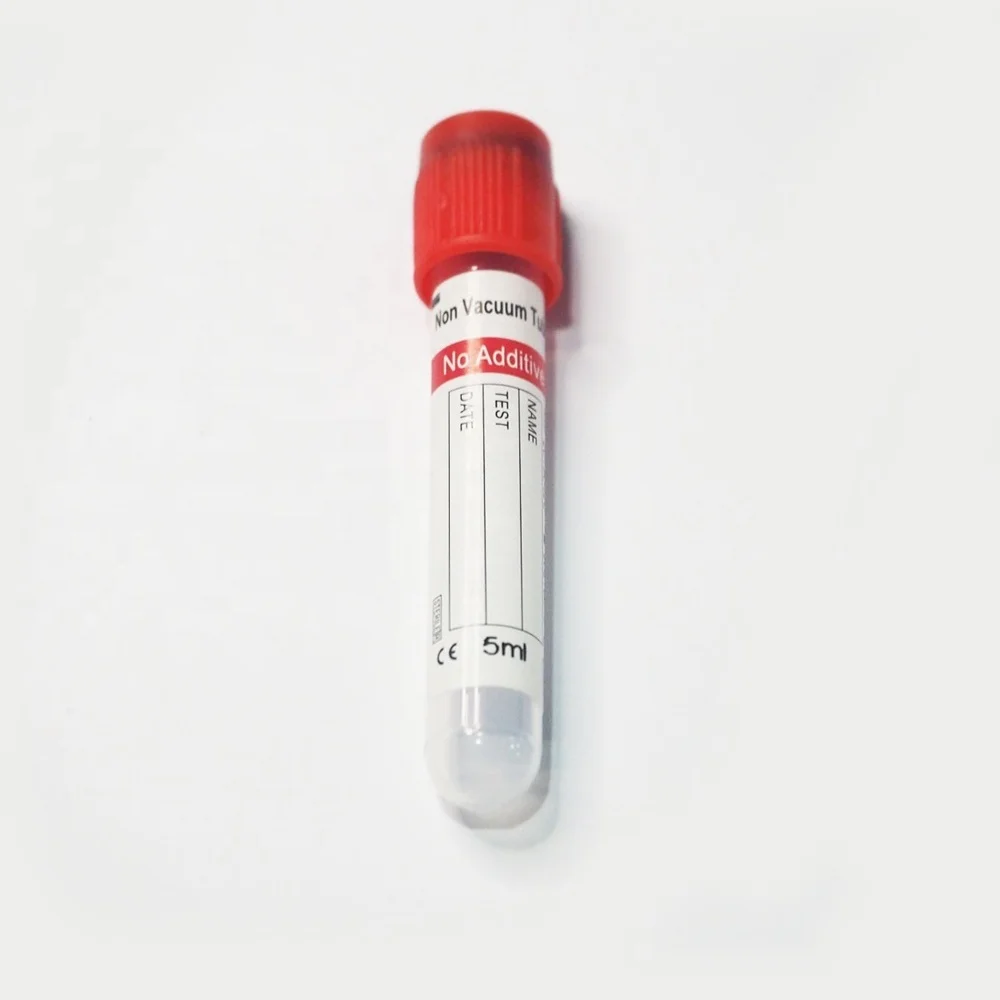 Manufacturer cheapest Vacuum Blood Test Tube Plain tube No additive 5ml tube13*75mm