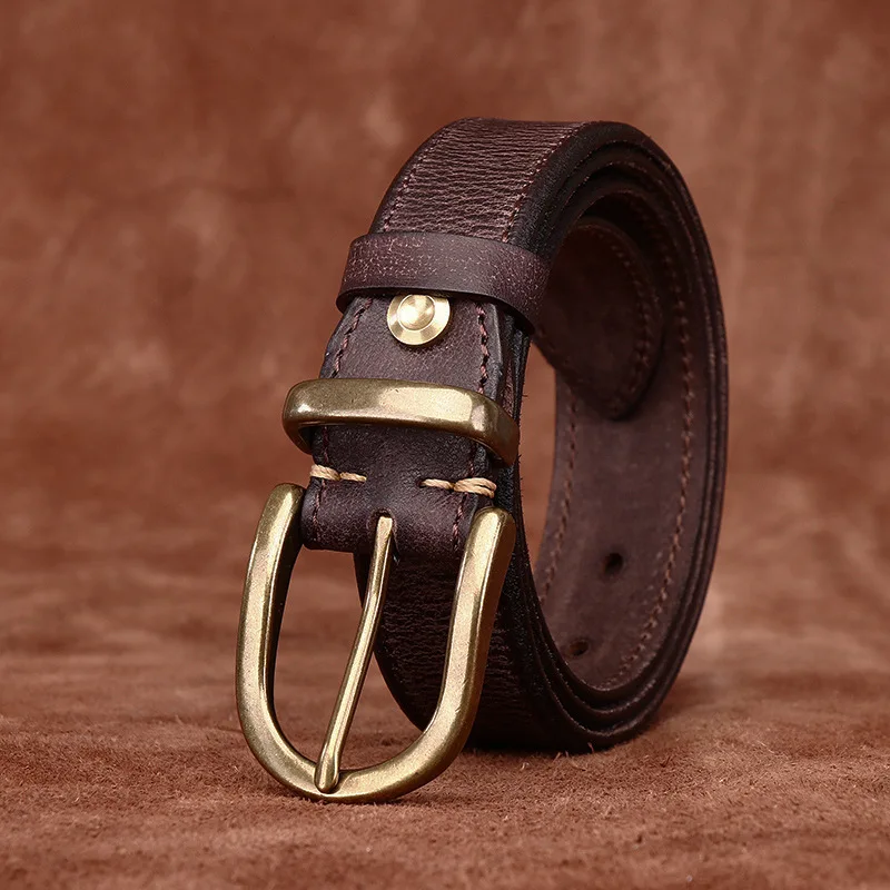 Custom brand printing logo luxury genuine leather belt for men with black stainless steel buckle