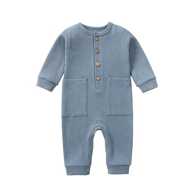 Spring/ Autumn Newborn Infant Long Sleeve Jumpsuits Cotton Multicolor Ribbed Romper Baby Clothes Unisex