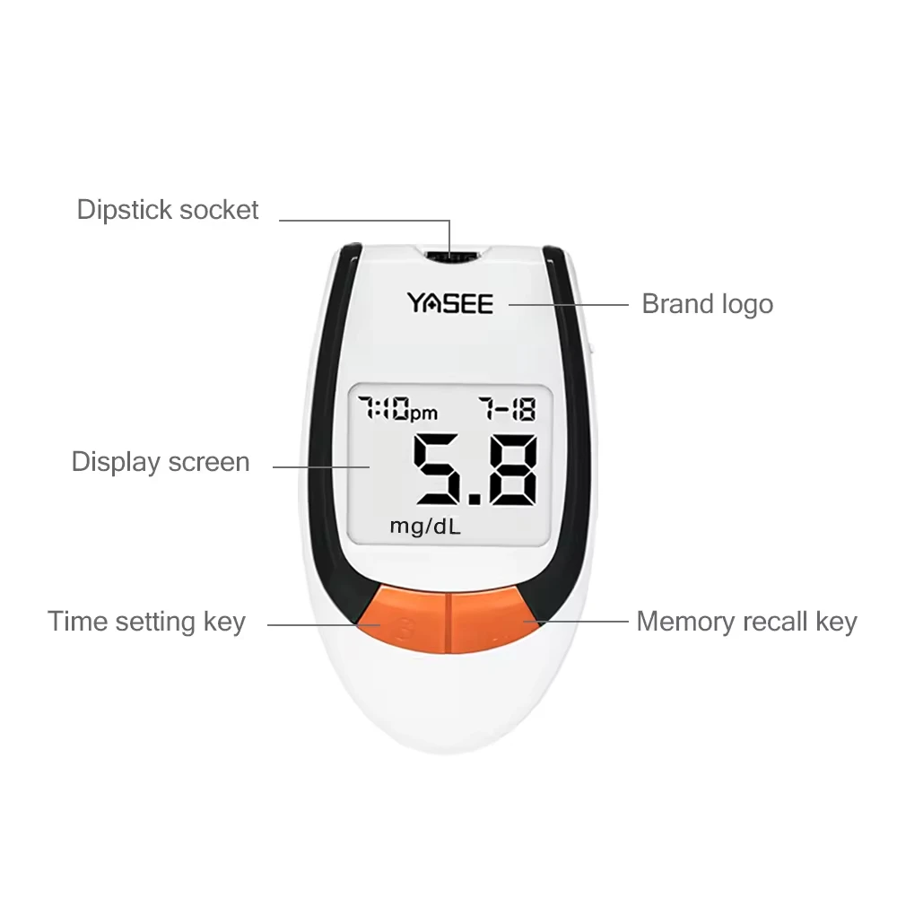 Hospital Code Free Digital Glucometer Kit Digital Smart Diabetics Home Use Sugar Level Monitor Continues Blood Glucose Meter