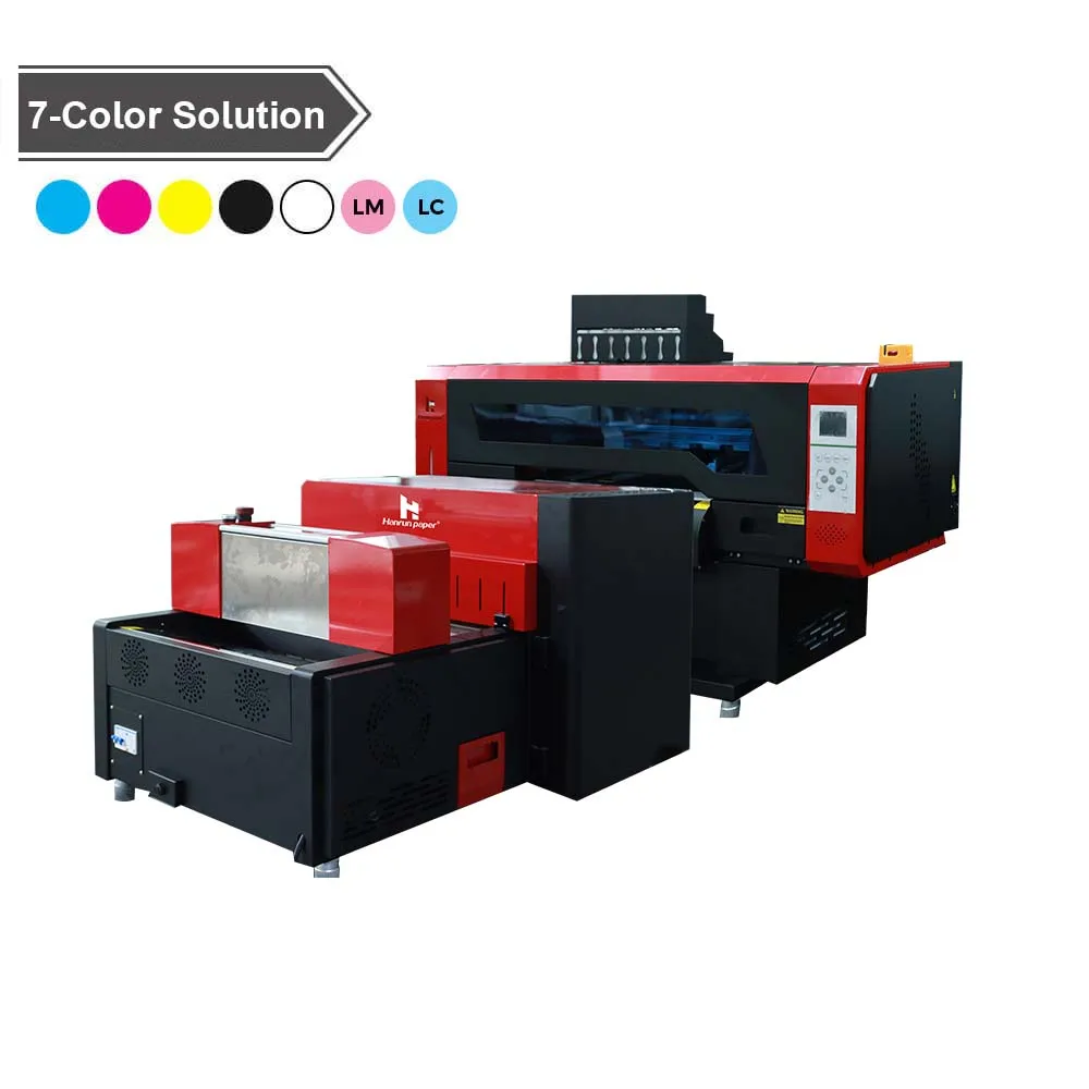 Hanrun paper 45cm double xp600 i3200 printhead dtf printer with powder shaker