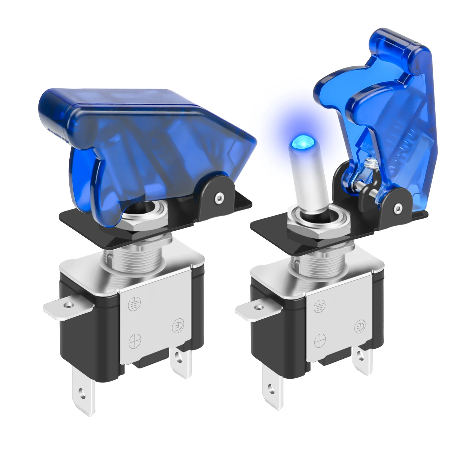 Сверхмощный автомобильный тумблер со светодиодной подсветкой, 12 В, 3 контакта, с защитной крышкой, для автомобилей, грузовиков, домов на колесах, 2 канала вкл. ВЫКЛ., SPST