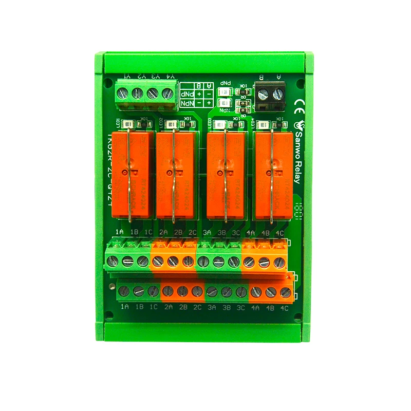 4-channel Tyco Sealed Electromagnetic Relay Module PLC Single Chip Microcomputer Transmission Control Amplification Board 12V