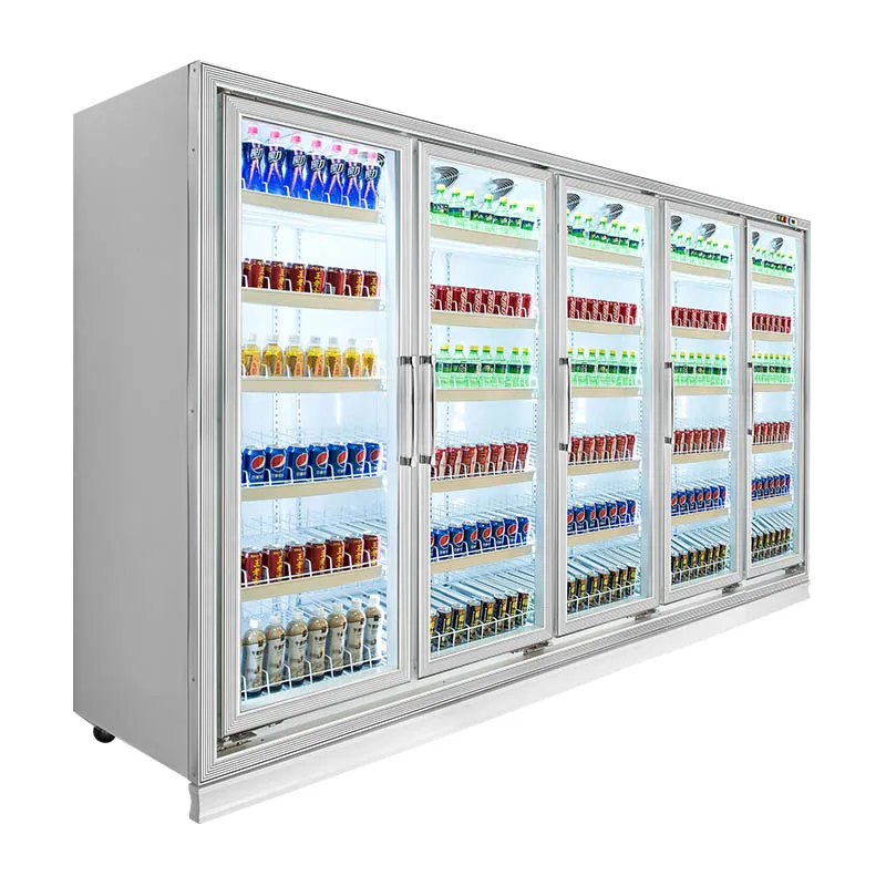 Фошань витрина прозрачная стеклянная поверхность принимает массу весом до 5 напитков с тремя дверьми