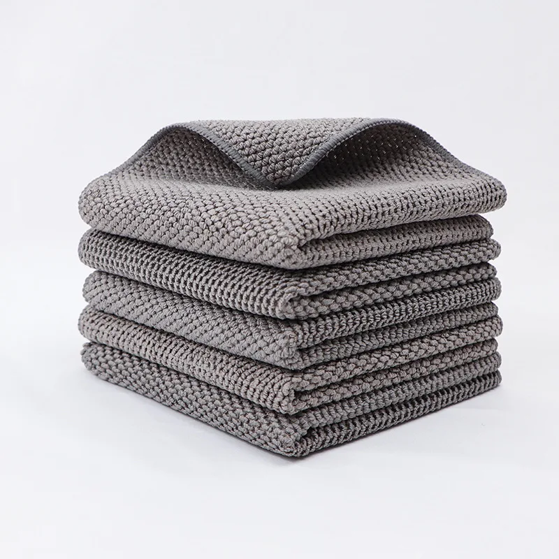 Wholesale Kitchen Coffee Bar Multifunctional Dishwashing Cloth Corn Grain Ultra-Fine Fiber Thickened Absorbent Cleaning Towel