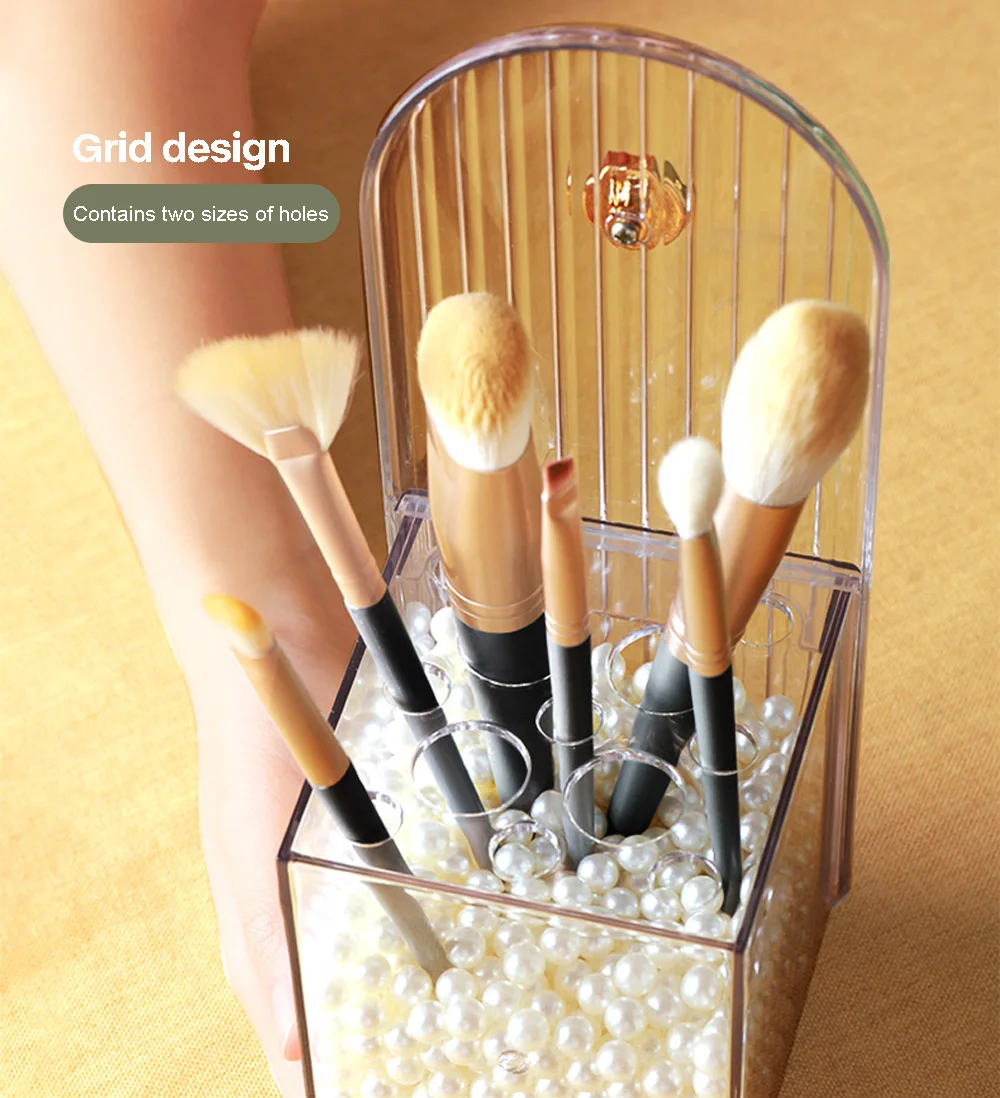 Cosmetic Organizer Makeup Brush Barrel Holder Eyebrow Pencil Plastic Box Waterproof Contains Makeup Brush Storage Box