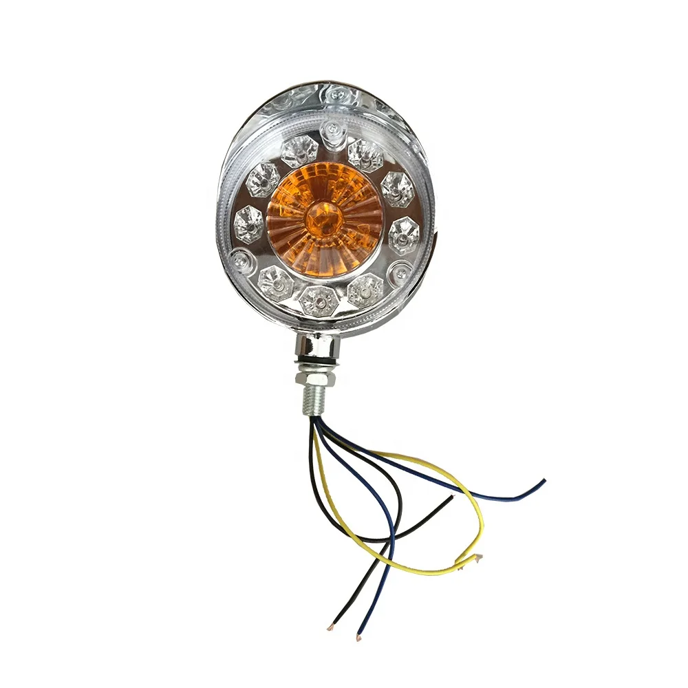 21LED 24V грузовик лампа круглый задний фонарь хромированная рамка